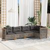 vidaXL 5 Piece Garden Sofa Set with Cushions Grey Poly Rattan