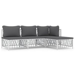 vidaXL Garden Lounge Set | White, Dark Grey
