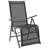vidaXL Reclining Deck Chair Aluminium and Textilene Black
