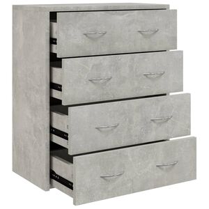vidaXL Sideboard with 4 Drawers 60x30.5x71 cm Concrete Grey