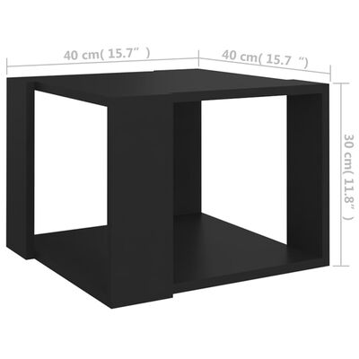 vidaXL Coffee Table Black 40x40x30 cm Engineered Wood