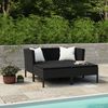 vidaXL 4 Piece Garden Lounge Set with Cushions Poly Rattan Black
