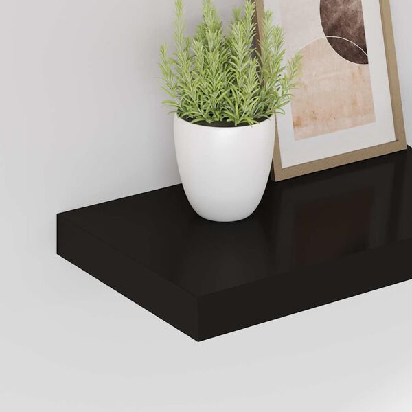vidaXL Floating Wall Shelves 2 pcs Black 40x23x3.8 cm MDF