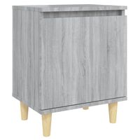 vidaXL Bed Cabinet with Solid Wood Legs Grey Sonoma 40x30x50 cm