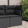 vidaXL Garden Sofa Corner with Cushions Black Poly Rattan