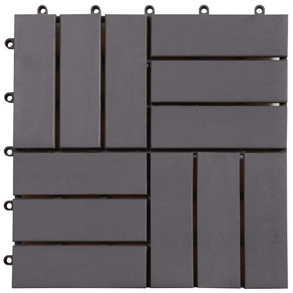 vidaXL Decking Tiles 20 pcs Grey Wash 30x30 cm Solid Acacia Wood