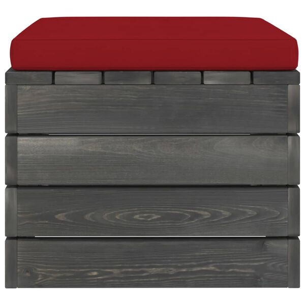 vidaXL Garden Pallet Ottoman with Cushion Pinewood