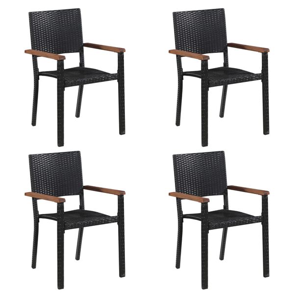 vidaXL 5 Piece Garden Dining Set Black