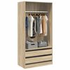 vidaXL Wardrobe Sonoma Oak 100x50x200 cm Engineered Wood