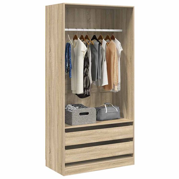 vidaXL Wardrobe Sonoma Oak 100x50x200 cm Engineered Wood