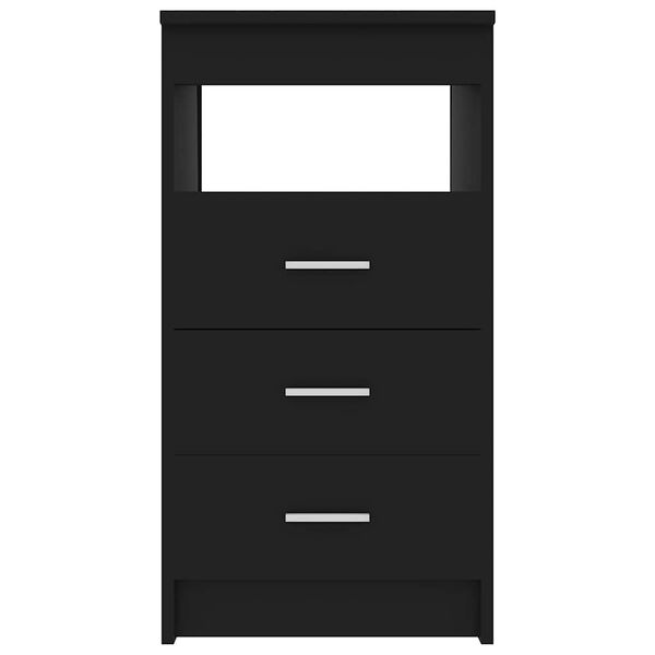 vidaXL Drawer Cabinet Black 40x50x76 cm Engineered Wood