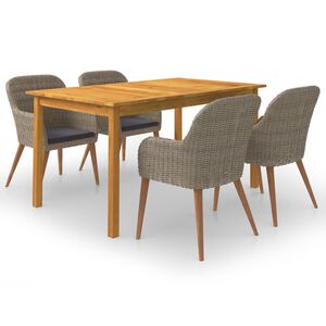 vidaXL 5 Piece Garden Dining Set Brown