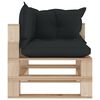 vidaXL Garden Pallet Corner Sofa with Anthracite Cushions Wood