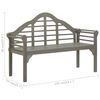 vidaXL Garden Queen Bench with Cushion 135 cm Solid Acacia Wood Grey