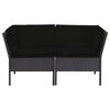 vidaXL 6 Piece Garden Lounge Set with Cushions Poly Rattan Black
