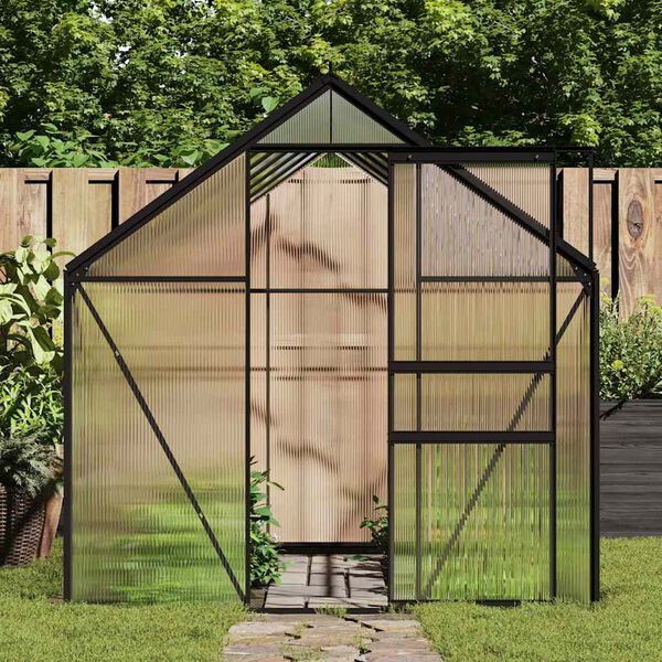 vidaXL Greenhouse with Base Frame Anthracite Aluminium 7.03 m²