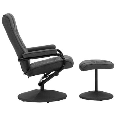 vidaXL Recliner Chair with Footrest Dark Grey Fabric