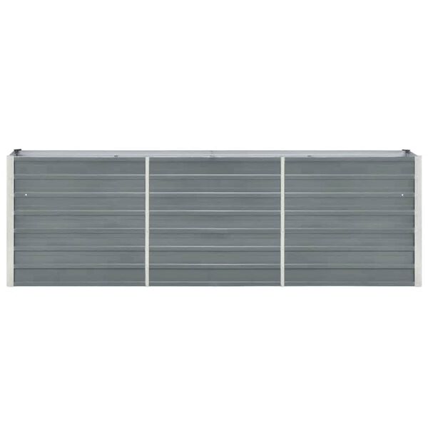vidaXL Garden Raised Bed Galvanised Steel 240x40x77 cm Grey