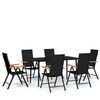 vidaXL 7 Piece Garden Dining Set Black