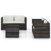 vidaXL 6 Piece Garden Lounge Set with Cushions Grey Impregnated Wood