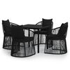 vidaXL 5 Piece Garden Dining Set with Cushions Black
