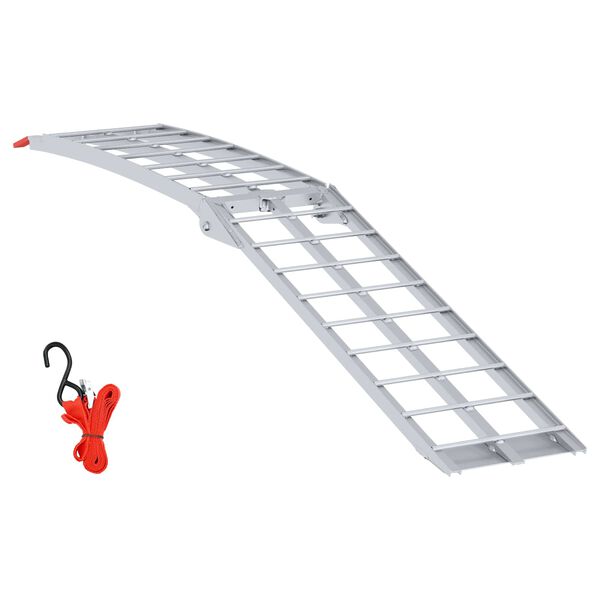 vidaXL Motorcycle Ramp Folding Silver 180 x 28 x 5 cm Aluminium