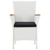 vidaXL 7 Piece Outdoor Dining Set Poly Rattan White