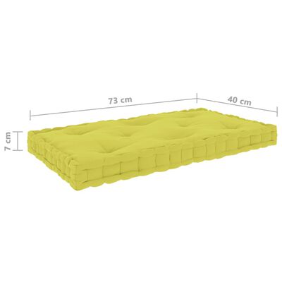 vidaXL Pallet Floor Cushions 7 pcs Apple Green Cotton