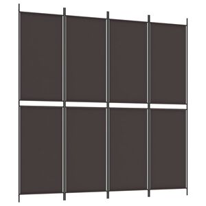 vidaXL 4-Panel Room Divider Brown 200x200 cm Fabric