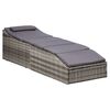 vidaXL Sunbed with Cushion Poly Rattan Grey
