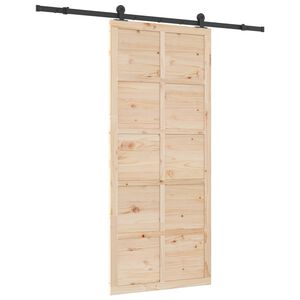 vidaXL Sliding Door 80 x 208 cm Solid Pine Wood Natural