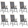 vidaXL Folding Chairs 6 pcs Textilene Black