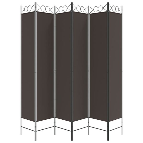 vidaXL 6-Panel Room Divider Brown 240x220 cm Fabric