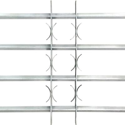 Adjustable Security Grille for Windows with 4 Crossbars 500-650 mm