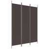 vidaXL 3-Panel Room Divider Brown 150x200 cm Fabric