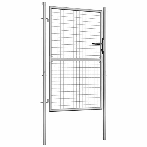 vidaXL Garden Gate Galvanised Steel 100x125 cm Silver