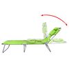 vidaXL Folding Sun Lounger with Head Cushion Powder-coated Steel Green