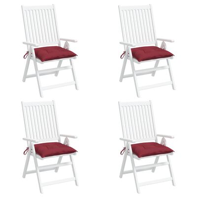 vidaXL Chair Cushions 4 pcs Wine Red 40x40x7 cm Oxford Fabric