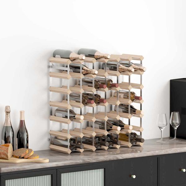 vidaXL Wine Rack for 42 Bottles Solid Pinewood