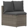 vidaXL 2 Piece Garden Sofa Set with Cushions Poly Rattan Grey