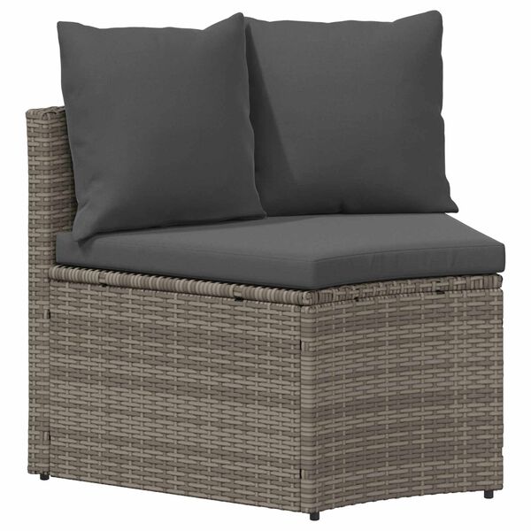 vidaXL 2 Piece Garden Sofa Set with Cushions Poly Rattan Grey