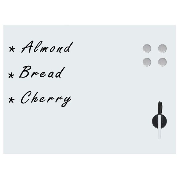 vidaXL Wall Mounted Magnetic Whiteboard Glass 80x60 cm