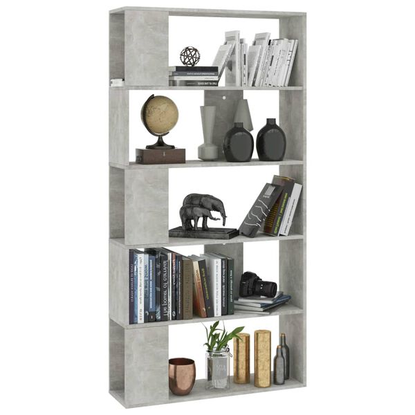 vidaXL Book Cabinet/Room Divider Concrete Grey 80x24x159 cm Engineered Wood