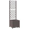 vidaXL Garden Planter with Trellis Brown 40x40x136 cm PP