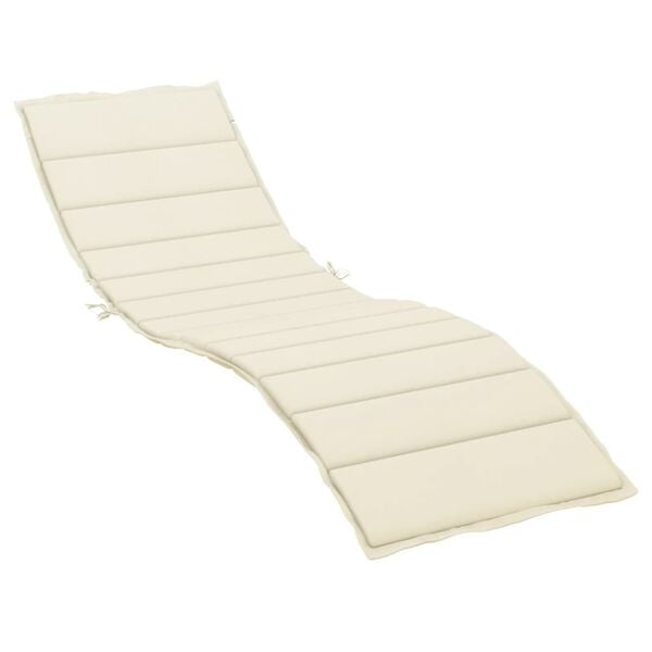 vidaXL Sun Lounger Cushion Cream 200x60x3cm Oxford Fabric