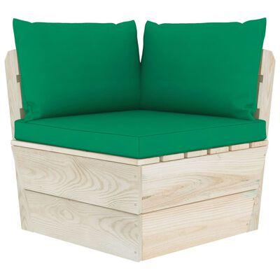 vidaXL 7 Piece Garden Pallet Lounge Set with Cushions Spruce Wood