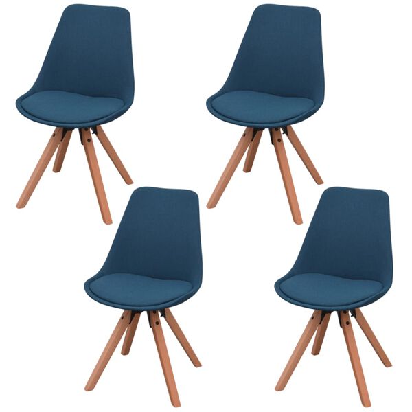 vidaXL Dining Chairs 4 pcs Blue Fabric