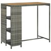 vidaXL Bar Table with Storage Rack Grey 120x60x110 cm Poly Rattan