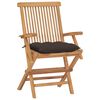 vidaXL Garden Chairs with Taupe Cushions 4 pcs Solid Teak Wood