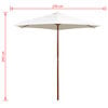 vidaXL Garden Parasol 270x270 cm Wooden Pole Cream White